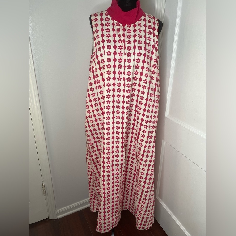 BURU X BISBY Pink Floral Button Down Back Maxi Dress